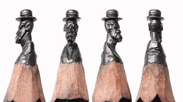 Salavat Fidai russian artist carves pencil's tips