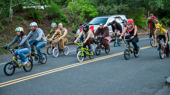 Ride a child bike and become a zoobomber
